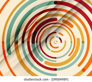Circular lines circles, geometric abstract background. Vector illustration