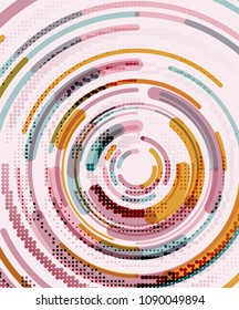 Circular lines circles, geometric abstract background. Vector illustration