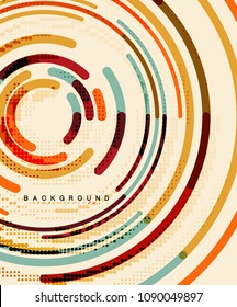 Circular lines circles, geometric abstract background. Vector illustration