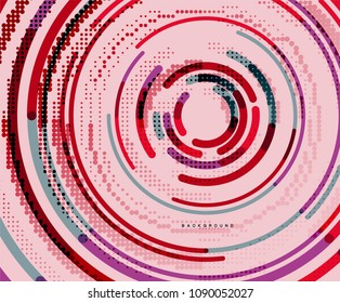 Circular lines circles, geometric abstract background. Vector illustration