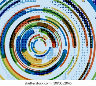 Circular lines circles, geometric abstract background. Vector illustration