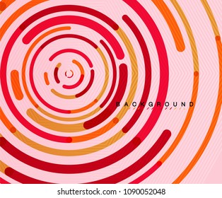 Circular lines circles, geometric abstract background. Vector illustration