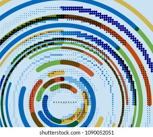 Circular lines circles, geometric abstract background. Vector illustration
