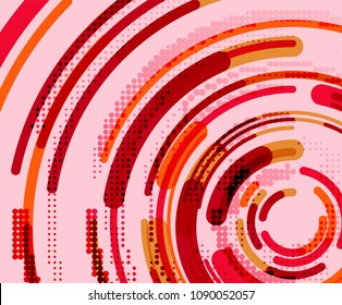 Kreislinien, Kreise, geometrischer abstrakter Hintergrund. Vektorgrafik