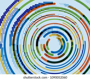 Circular lines circles, geometric abstract background. Vector illustration