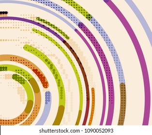 Circular lines circles, geometric abstract background. Vector illustration