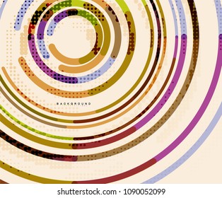 Circular lines circles, geometric abstract background. Vector illustration
