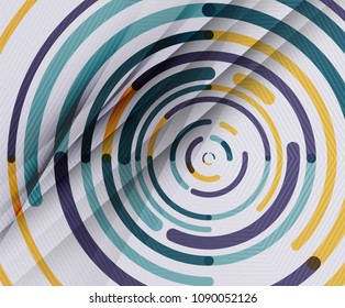 Circulación de líneas, fondo abstracto geométrico. Ilustración del vector