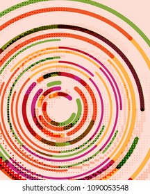 Circular lines circles, geometric abstract background. Vector illustration