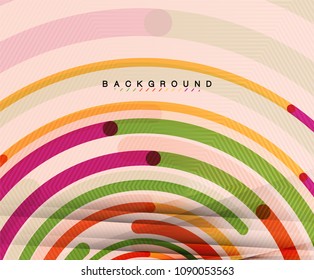 Circular lines circles, geometric abstract background. Vector illustration