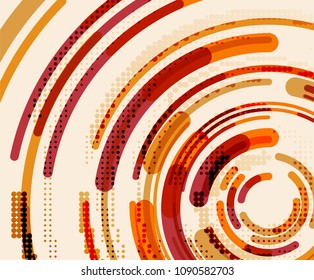 Circular lines circles, geometric abstract background. Vector illustration