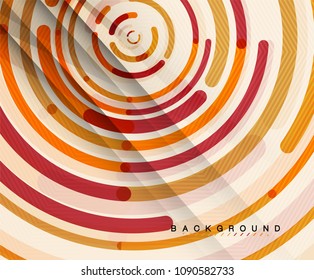 Kreislinien, Kreise, geometrischer abstrakter Hintergrund. Vektorgrafik