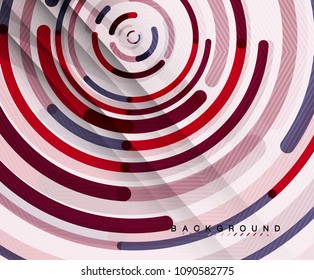 Circular lines circles, geometric abstract background. Vector illustration