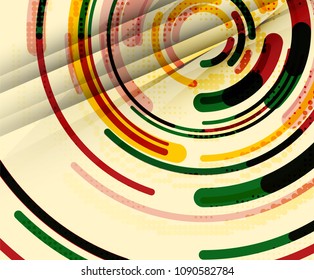 Circular lines circles, geometric abstract background. Vector illustration