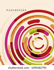 Circular lines circles, geometric abstract background. Vector illustration