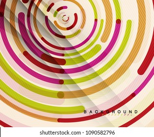 Circular lines circles, geometric abstract background. Vector illustration