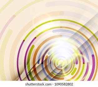 Circular lines circles, geometric abstract background. Vector illustration