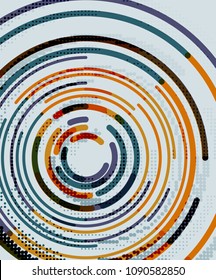 Circular lines circles, geometric abstract background. Vector illustration