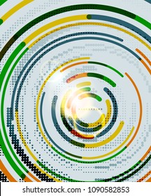 Circulación de líneas, fondo abstracto geométrico. Ilustración del vector
