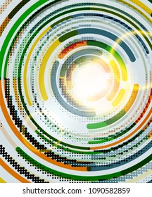 Circular lines circles, geometric abstract background. Vector illustration