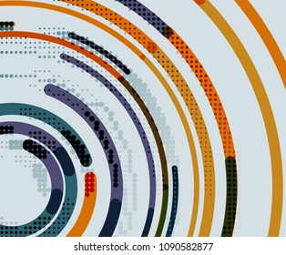 Circular lines circles, geometric abstract background. Vector illustration
