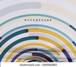 Circular lines circles, geometric abstract background. Vector illustration