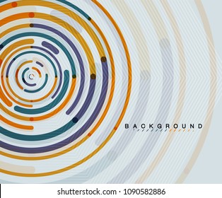 Circular lines circles, geometric abstract background. Vector illustration