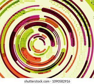 Circular lines circles, geometric abstract background. Vector illustration