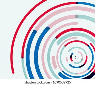 Circular lines circles, geometric abstract background. Vector illustration