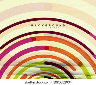 Kreislinien, Kreise, geometrischer abstrakter Hintergrund. Vektorgrafik