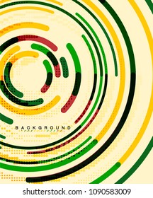 Circular lines circles, geometric abstract background. Vector illustration