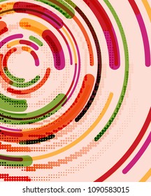 Circular lines circles, geometric abstract background. Vector illustration