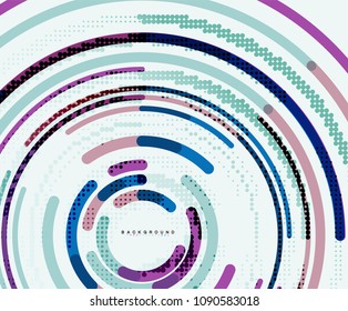 Circular lines circles, geometric abstract background. Vector illustration