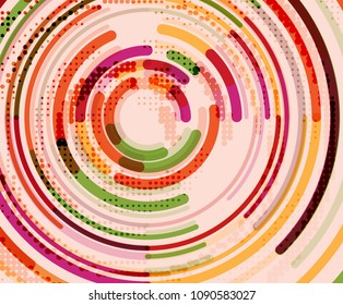 Circular lines circles, geometric abstract background. Vector illustration