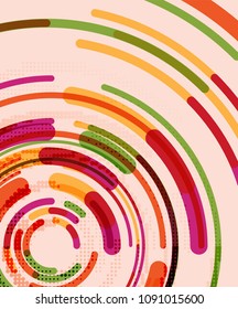 Circulación de líneas, fondo abstracto geométrico. Ilustración del vector