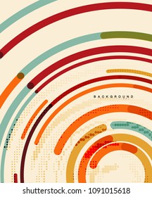 Circular lines circles, geometric abstract background. Vector illustration