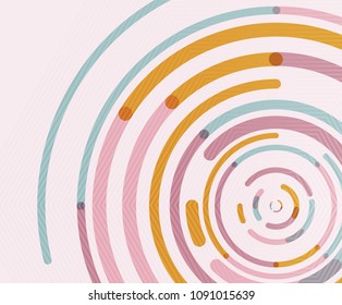 Circular lines circles, geometric abstract background. Vector illustration