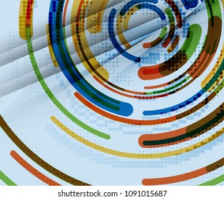 Circulación de líneas, fondo abstracto geométrico. Ilustración del vector