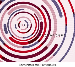Circular lines circles, geometric abstract background. Vector illustration