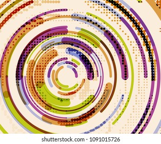 Circular lines circles, geometric abstract background. Vector illustration