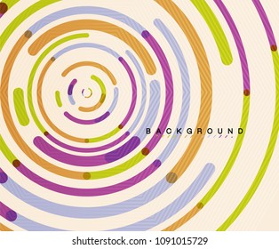 Circular lines circles, geometric abstract background. Vector illustration