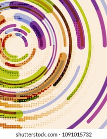 Circular lines circles, geometric abstract background. Vector illustration