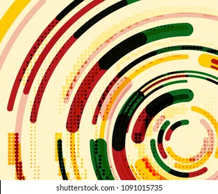 Circular lines circles, geometric abstract background. Vector illustration