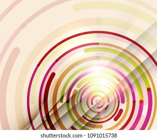 Kreislinien, Kreise, geometrischer abstrakter Hintergrund. Vektorgrafik