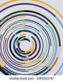 Kreislinien, Kreise, geometrischer abstrakter Hintergrund. Vektorgrafik