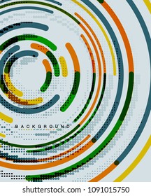 Circular lines circles, geometric abstract background. Vector illustration