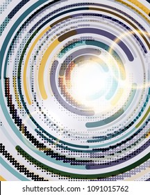 Circular lines circles, geometric abstract background. Vector illustration