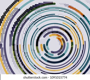 Circular lines circles, geometric abstract background. Vector illustration