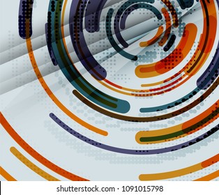 Circular lines circles, geometric abstract background. Vector illustration