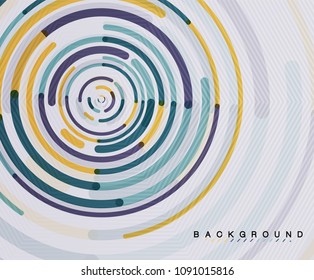 Circular lines circles, geometric abstract background. Vector illustration